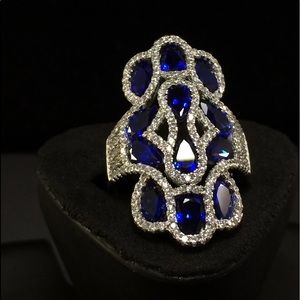 Sterling Silver ring with Blue Sapphires.